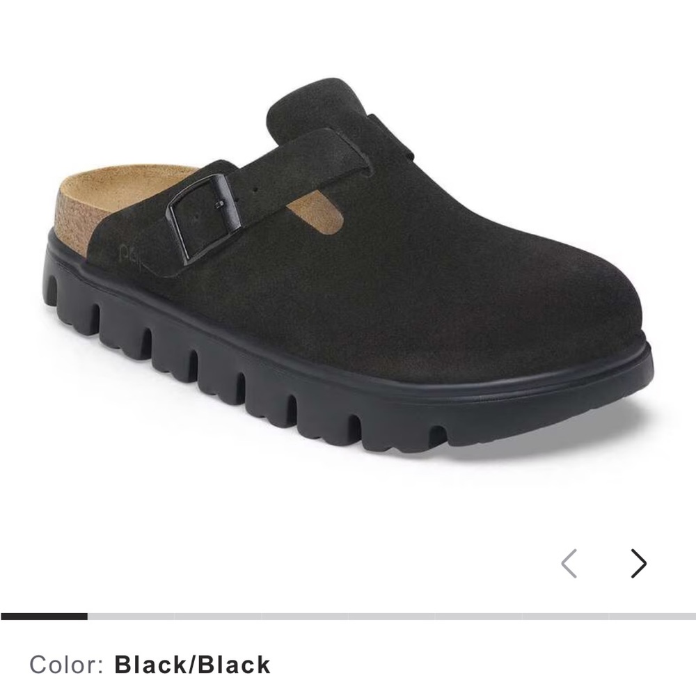 Birkenstock Boston Chunky - Black Suede Size: 8-8.5/39